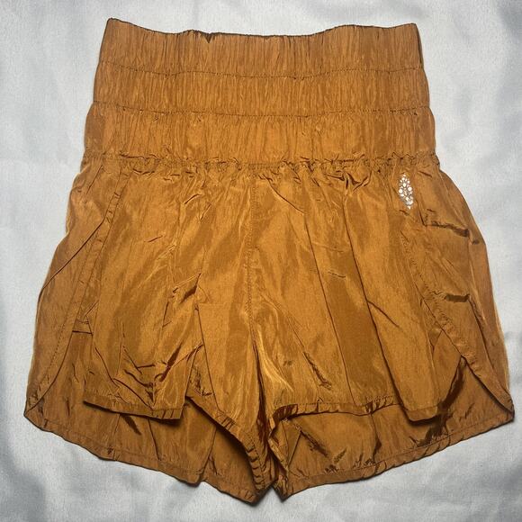 FP Movement Free People The Way Home Running Athletic Shorts XS Orange Workout - Picture 1 of 8
